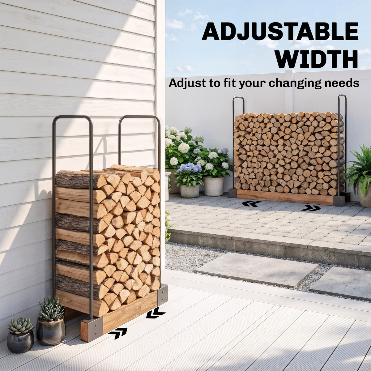 DIY Adjustable Steel Firewood Log Rack