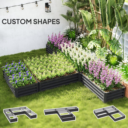 Raised Steel Garden Beds Set of 5 Large Planters