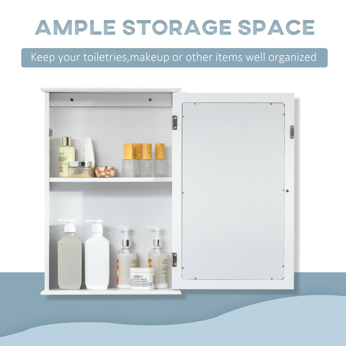Wall-Mounted Medicine Cabinet with Mirror and Shelves