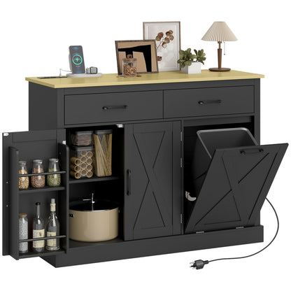 Mueble basculante para residuos con estación de recarga