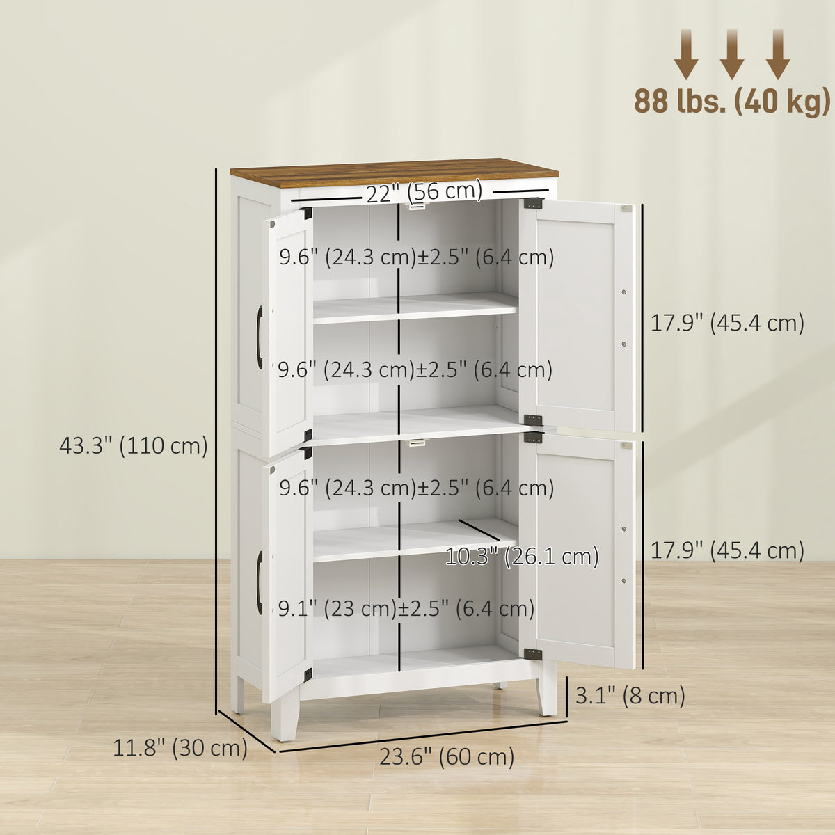 Mueble de almacenamiento estilo granja para baño
