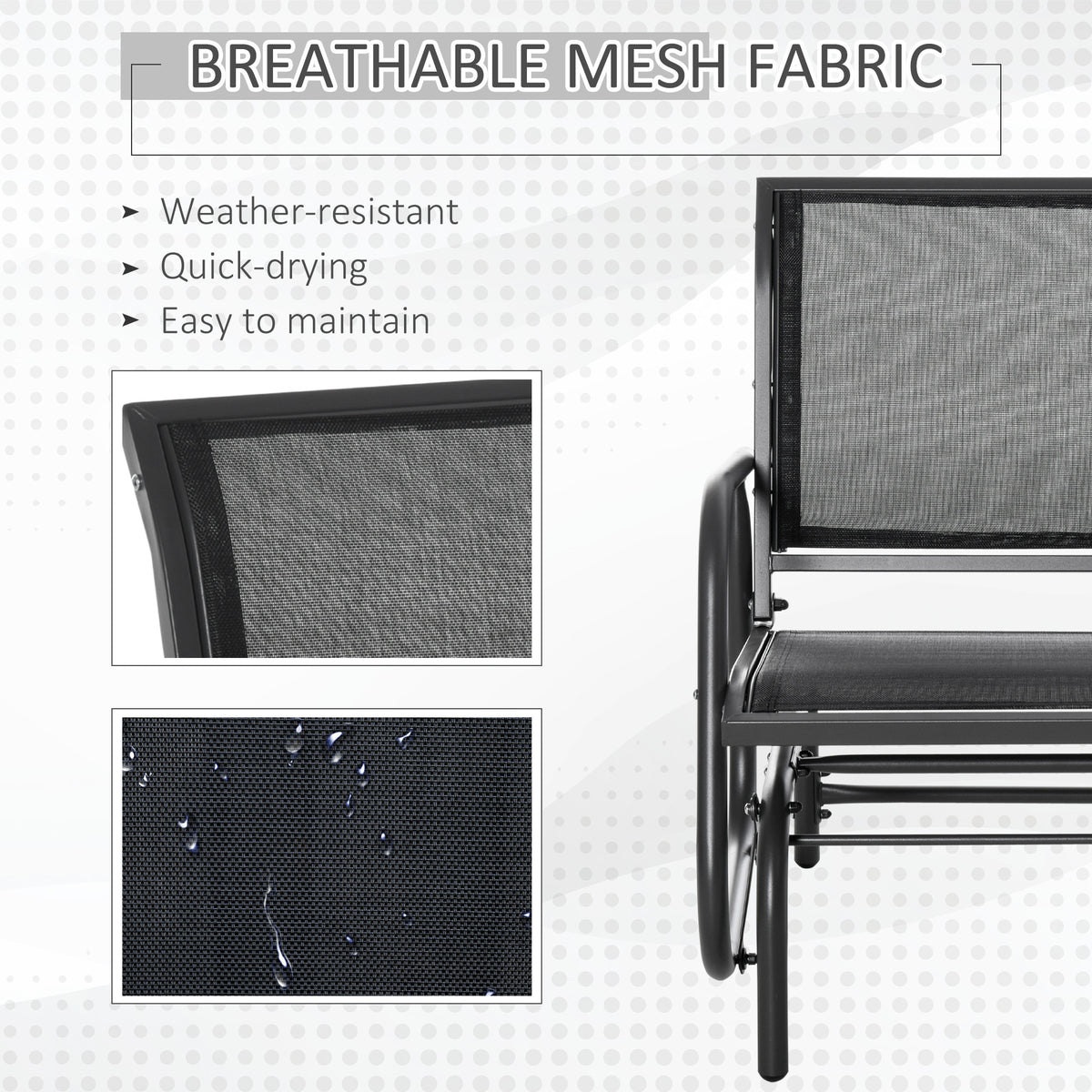 Outdoor Steel Patio Glider Chair