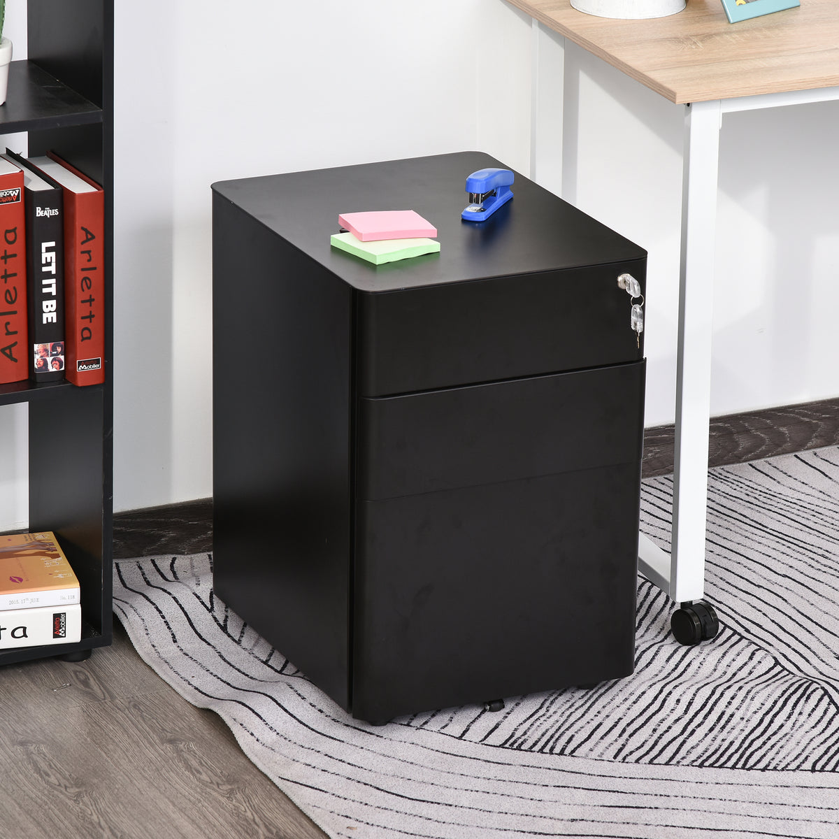 Mobile Filing Cabinet 3 Drawer with Wheels