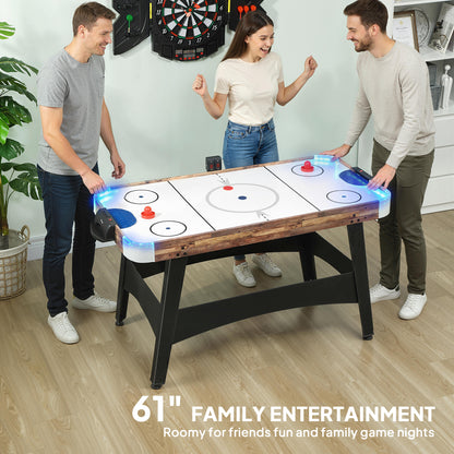 Arcade Air Hockey Table with LED Scoreboard 61 in