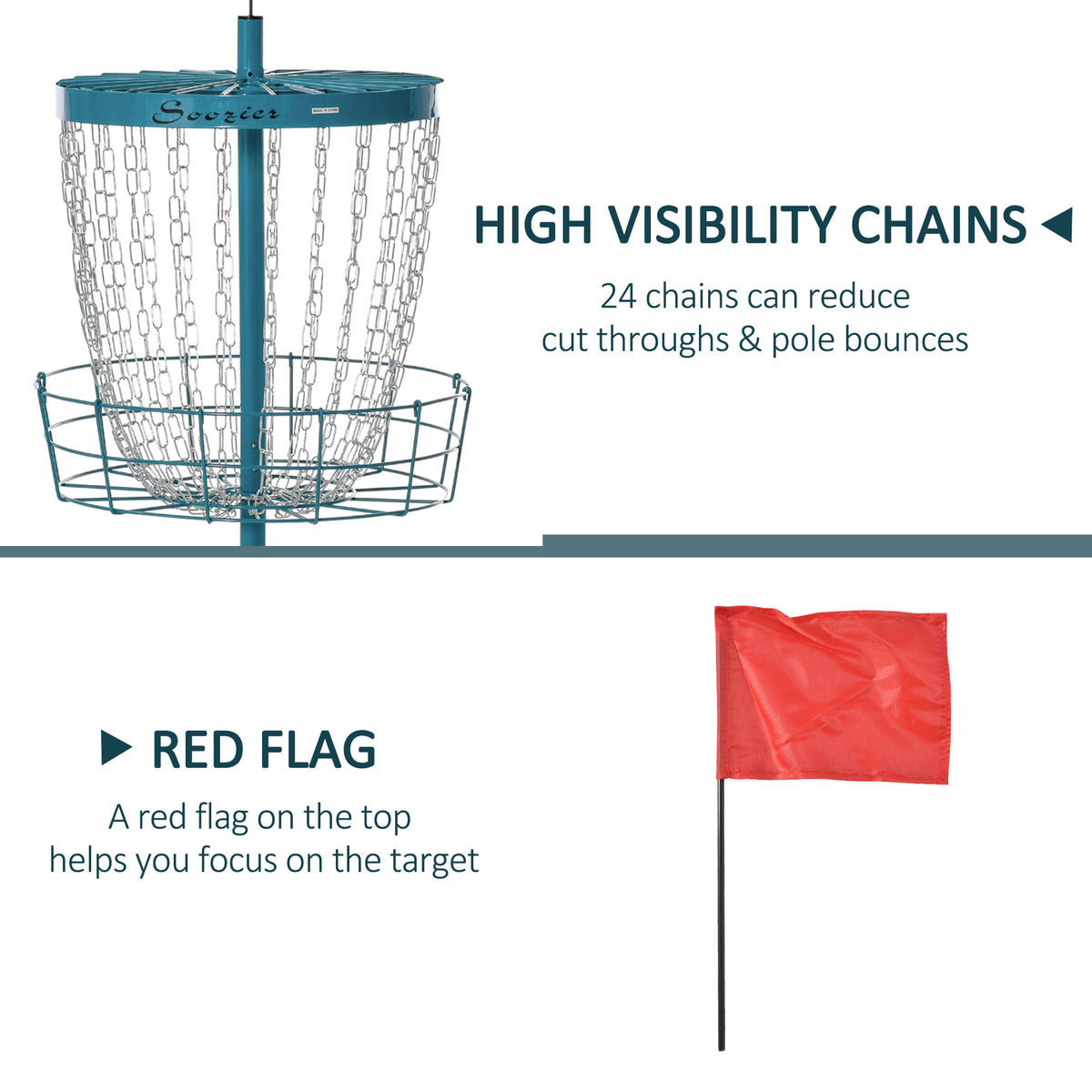Portable Disc Golf Basket 24-Chain with Carry Bag