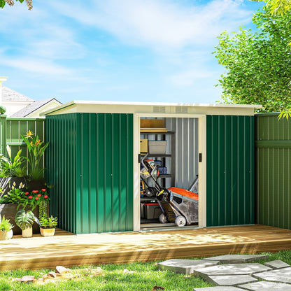 Galvanized Steel Garden Shed with Double Sliding Doors