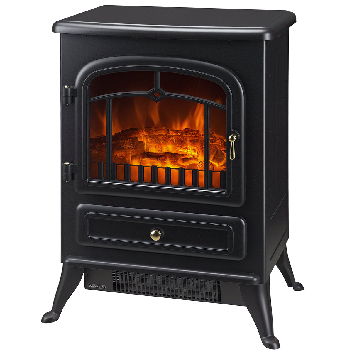 Freestanding Electric Fireplace Wood Flame Effect 750/1500W