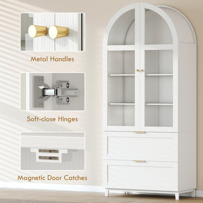 Armario de cocina arqueado con puertas de acrílico