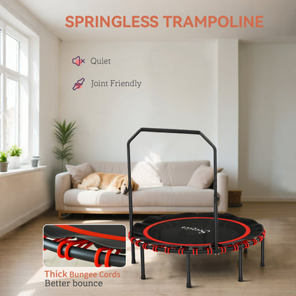 Indoor foldable rebounder mini trampoline with adjustable handle