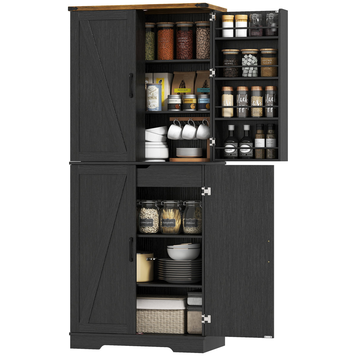 Kitchen Pantry Cabinet Farmhouse 182 cm