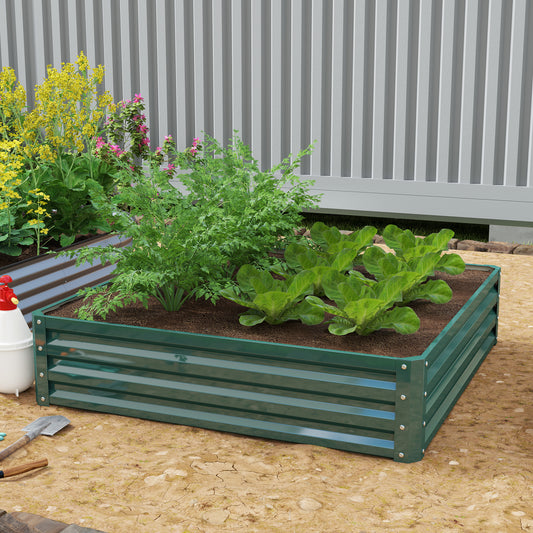 120x120x30cm Raised Garden Bed Light Grey Galvanized Steel