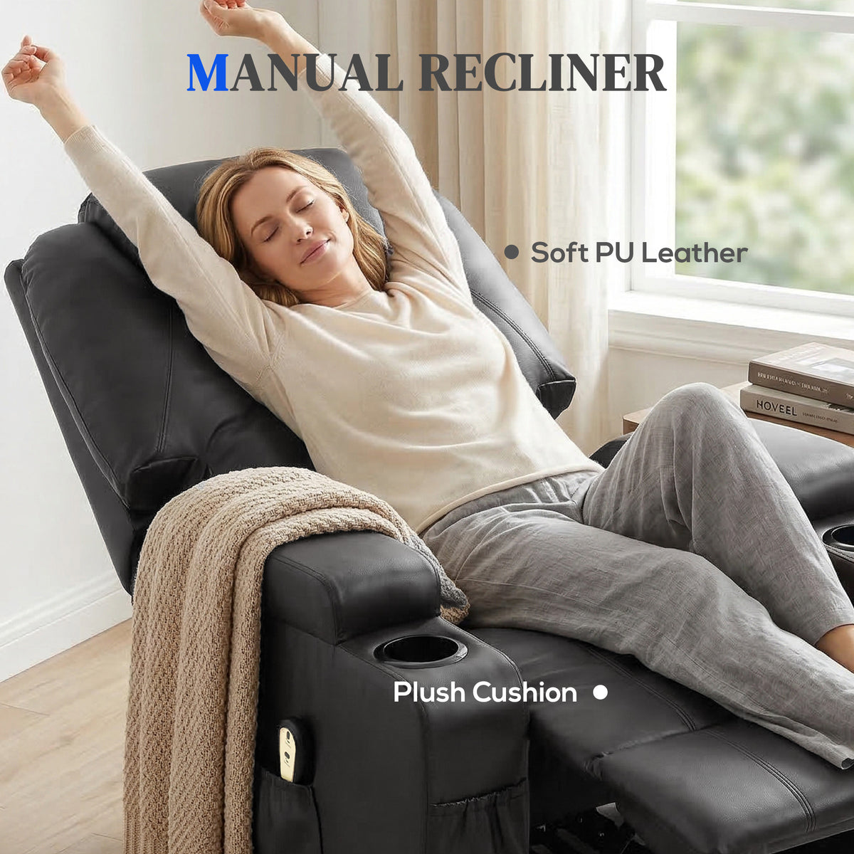 Power Lift Recliner Chair with High Back Faux Leather