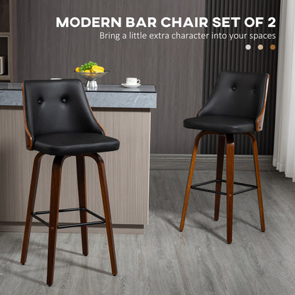 Swivel Bar Stools Tufted Counter Height Set