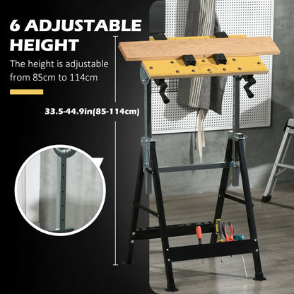 Adjustable Work Bench 6-Level Height Steel Frame