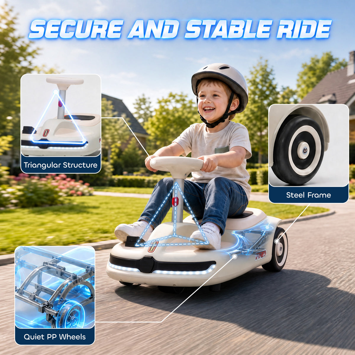 Electric wiggle car for kids with two speeds