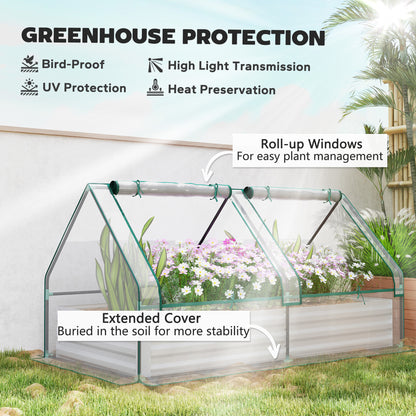 Raised Garden Bed 2-in-1 with Mini Greenhouse