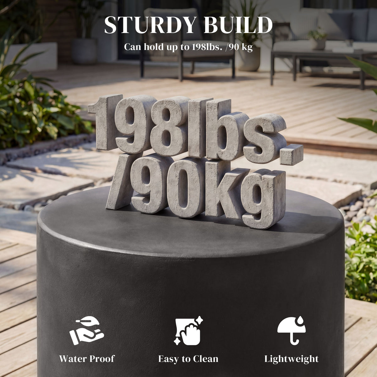 Round terrazzo finish side table