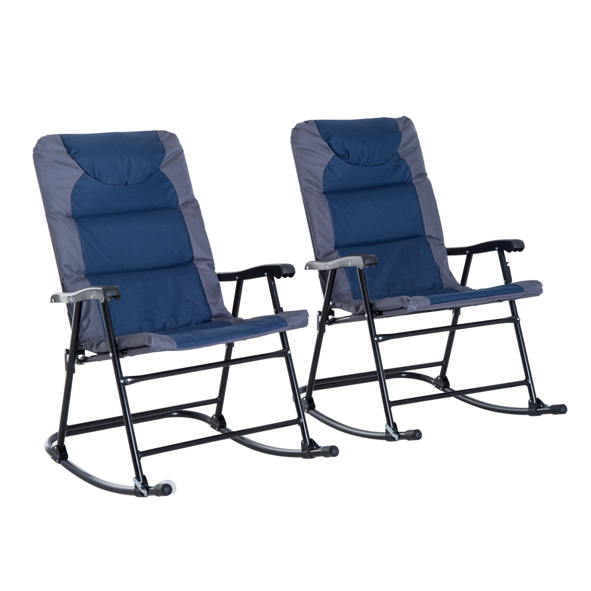 Set of 2 Padded Rocking Chairs with Armrests