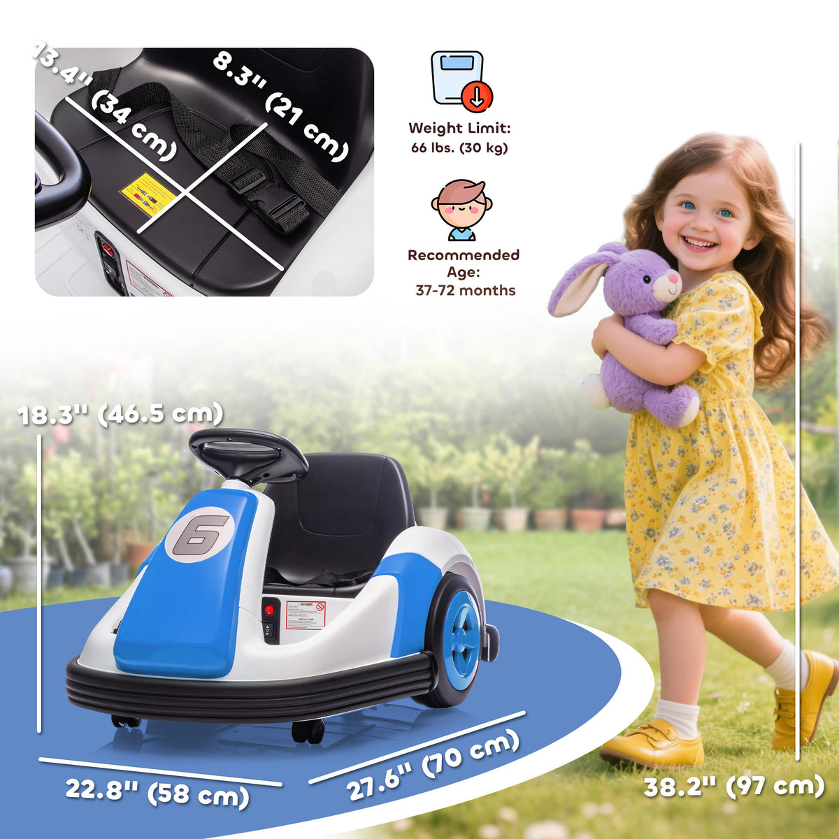 Coche eléctrico de choque de 6 V para niños