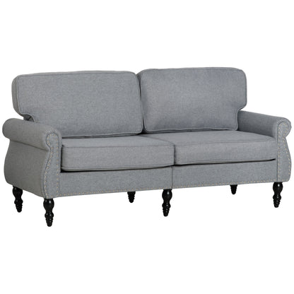 Traditional 2-Seater Linen Loveseat Sofa