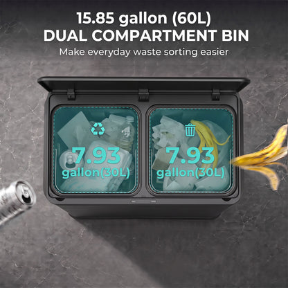 Smart Dual-Compartment Automatic Trash Can 60 L