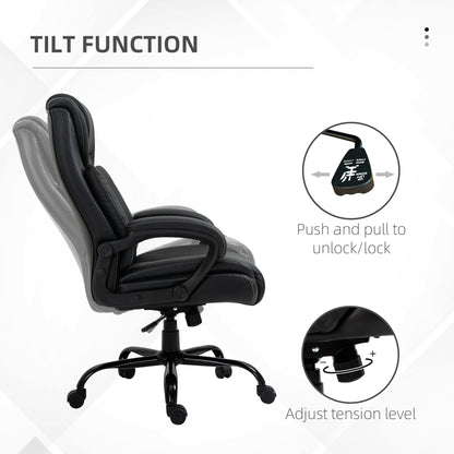 Silla de oficina ergonómica alta de cuero sintético 181 kg