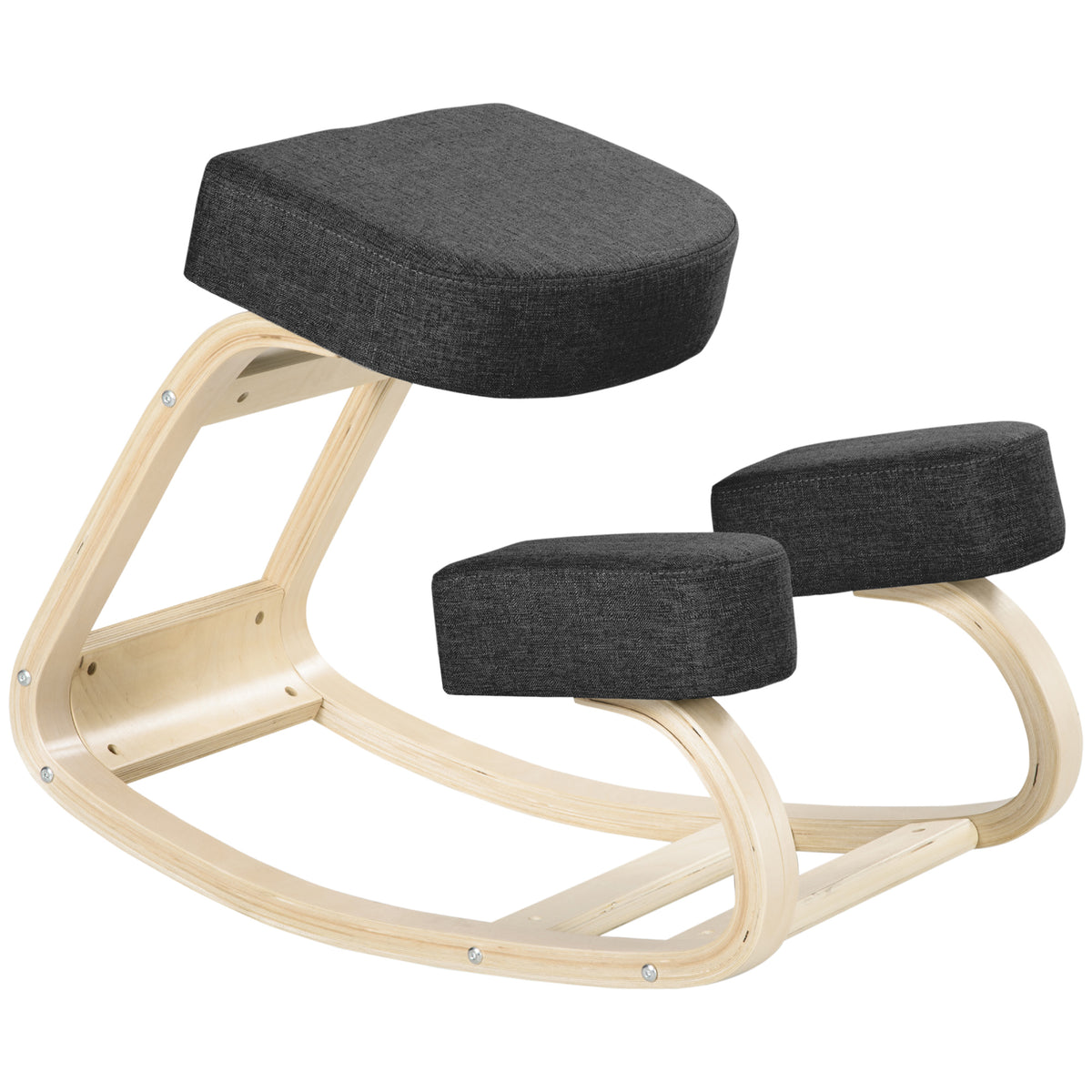 Ergonomic wooden kneeling chair for posture