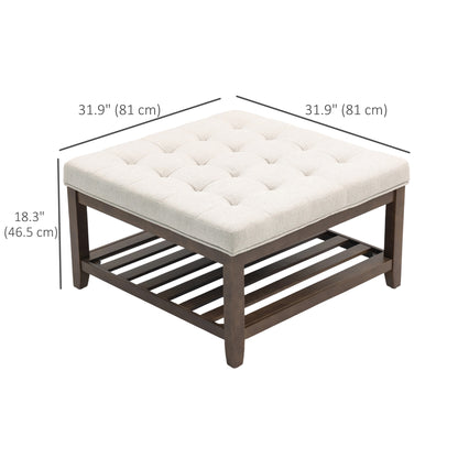Tufted storage ottoman coffee table