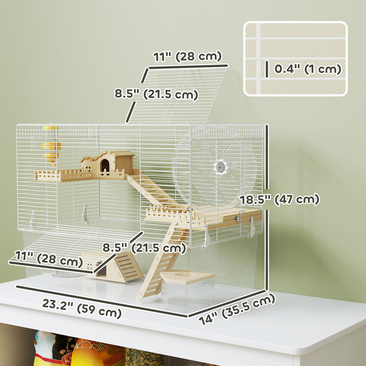 Multi-tier hamster cage