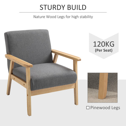 Minimalist accent armchair in pine