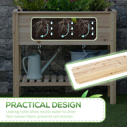 Elevated Planter Box with Storage Shelf 36 x 16 inches
