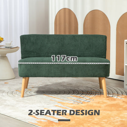 Sofa 2 seater modern upholstered rubber wood legs