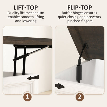 Lift-Top Coffee Table with Charging Station and Hidden Storage