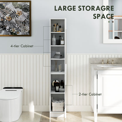 Armario alto de baño con estantes ajustables