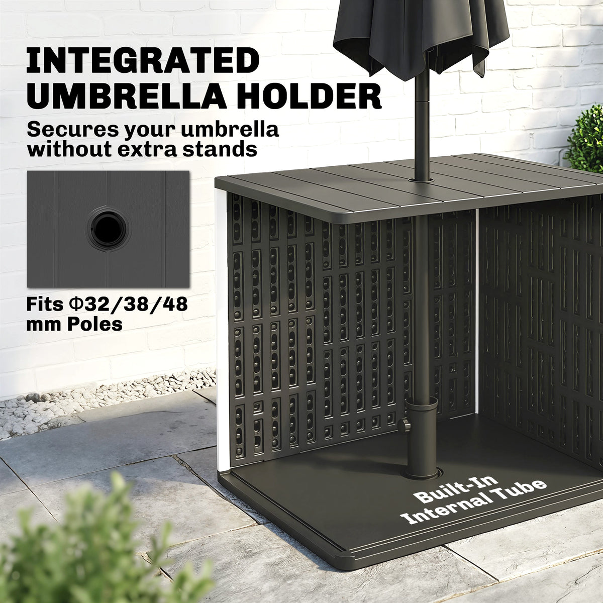 Outdoor storage box side table 114 L