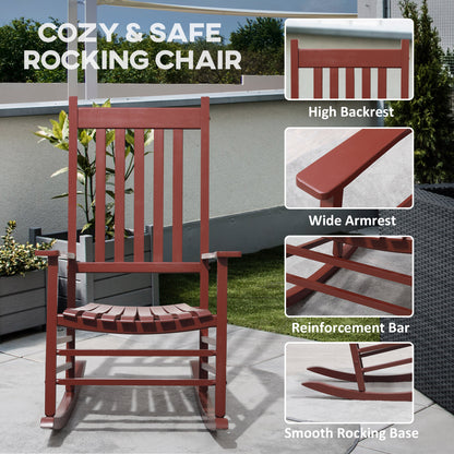 Silla mecedora de madera para patio — vino