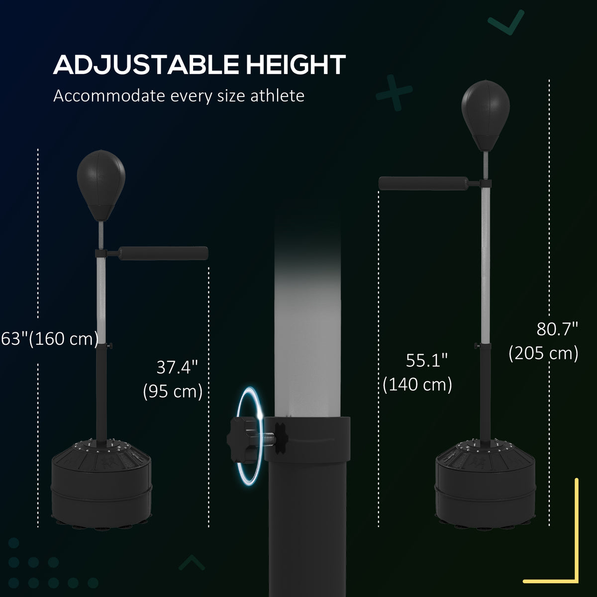 Freestanding Adjustable Punching Bag with Reflex Bar