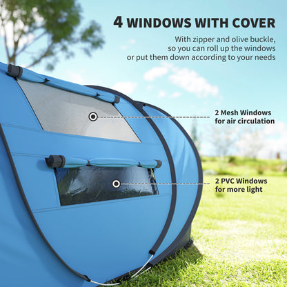 4-Person Instant Pop-Up Camping Tent with Carry Bag