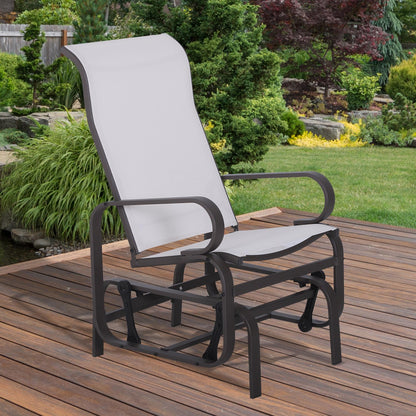 Patio Glider Chair with Breathable Mesh Fabric
