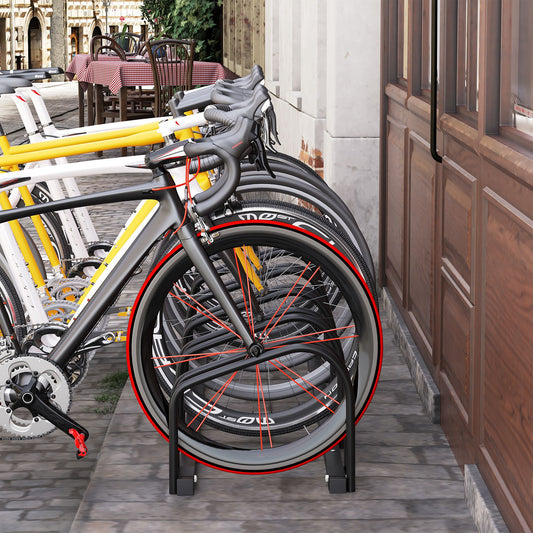 6-Bike Floor Parking Rack Indoor Outdoor