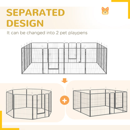 Parque para perros de 16 paneles resistente — 99 cm