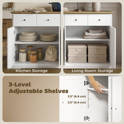Aparador de cocina estilo rústico 140 cm
