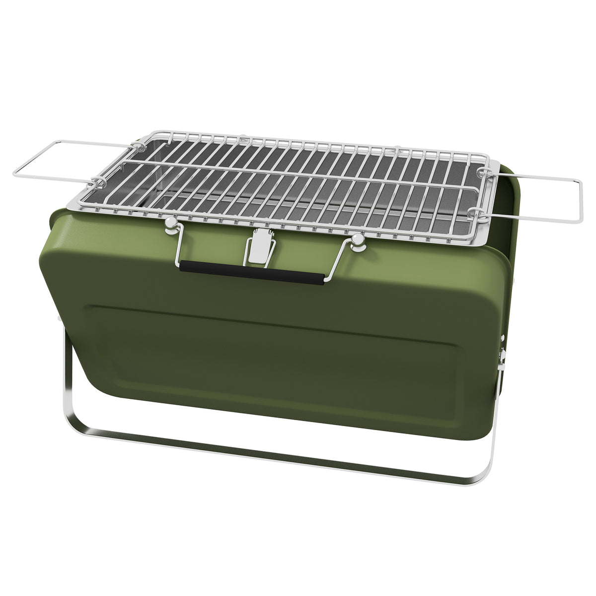 Barbacoa portátil formato maletín metal carbón