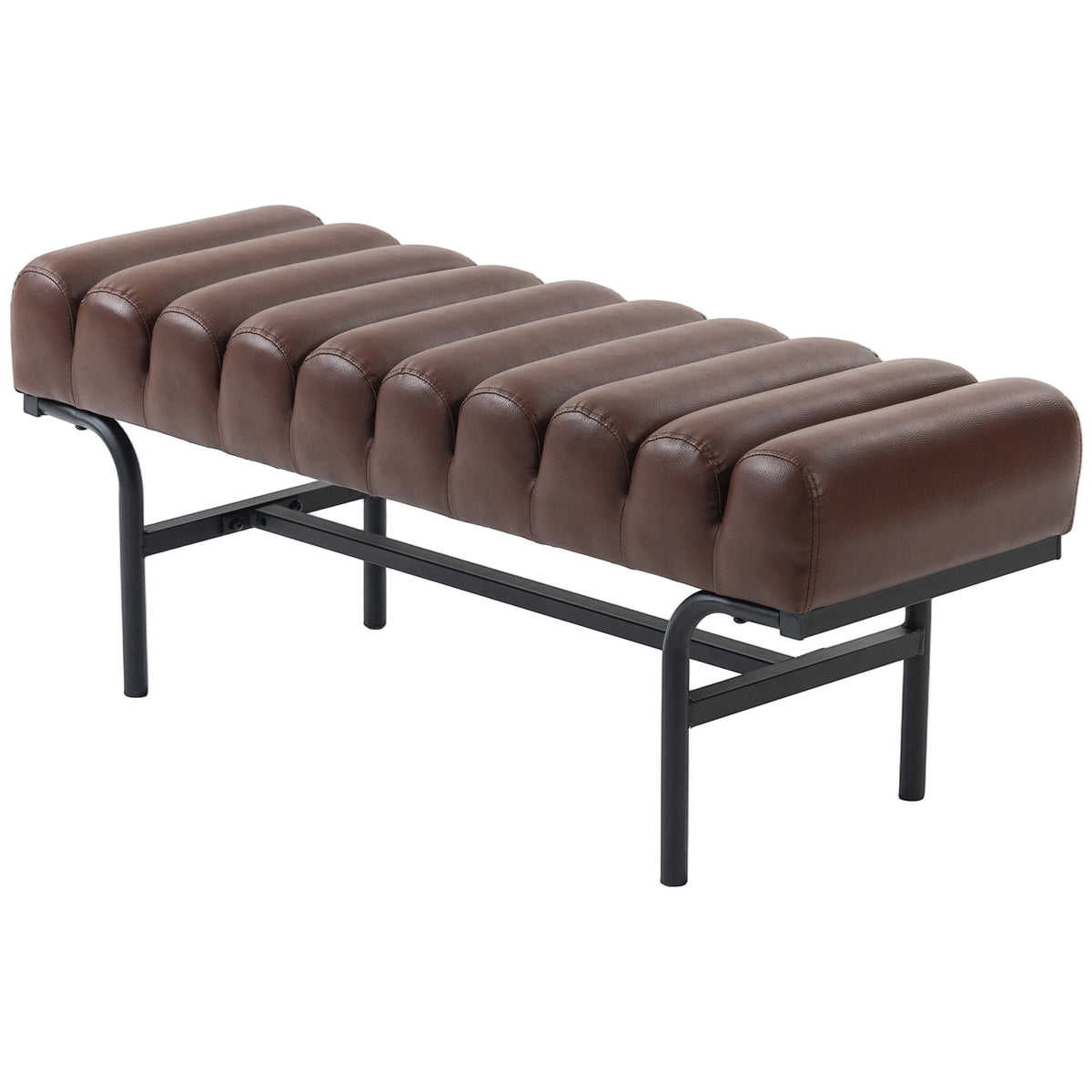 Cylindrical PU Leather Bedroom Bench