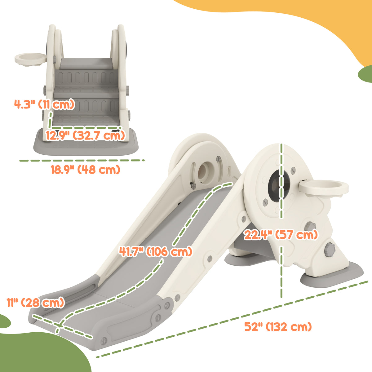 3-in-1 Foldable Toddler Slide