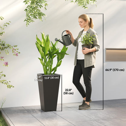 Set of 2 Stackable Tall Planters 58 cm — marble