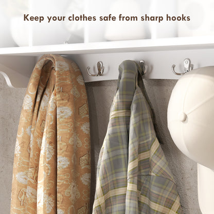 Wall Coat Rack with Shelf and 5 Hooks