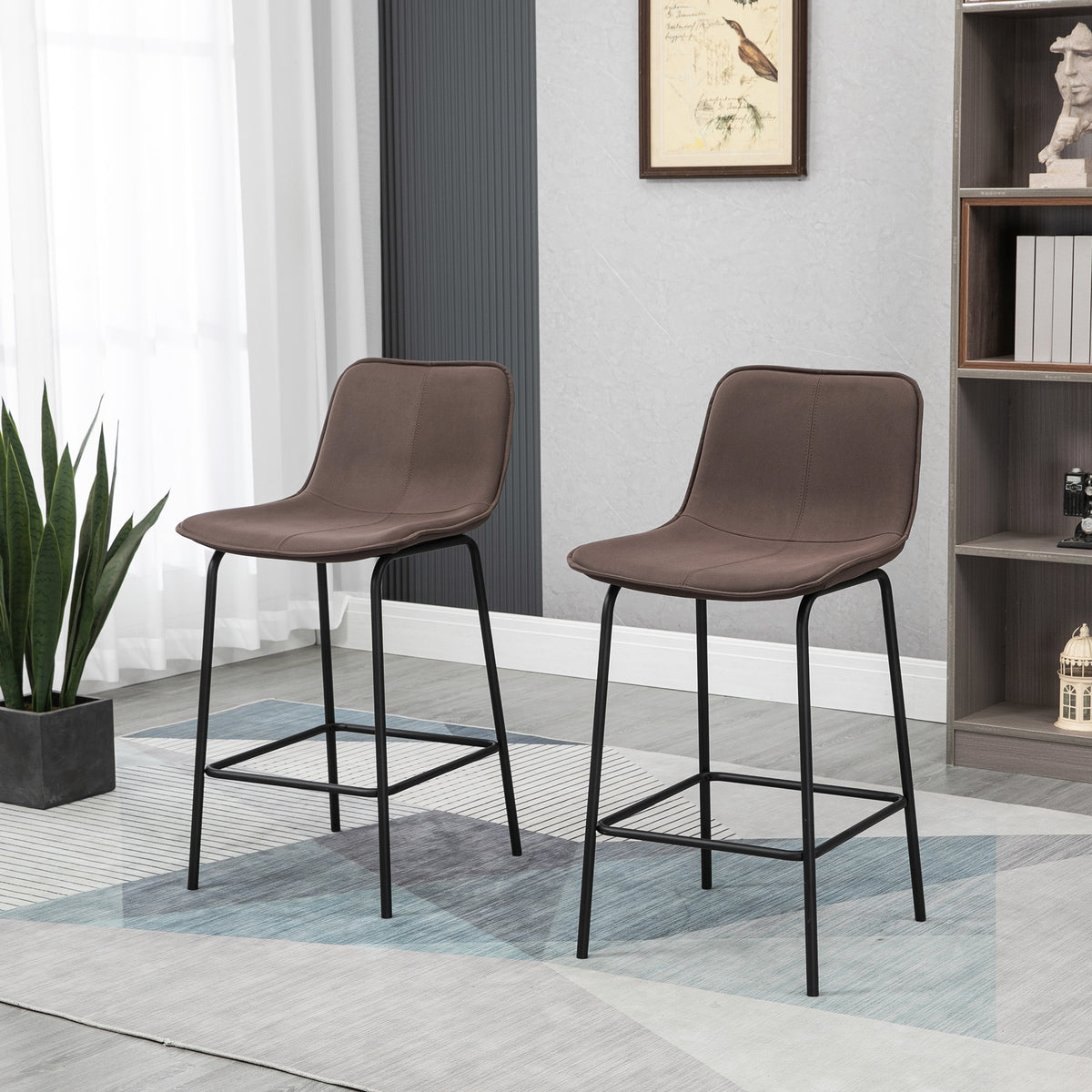 Upholstered counter height bar stools set of 2