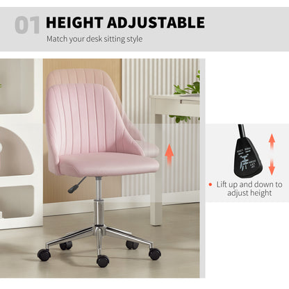 Adjustable Velvet Swivel Vanity Chair