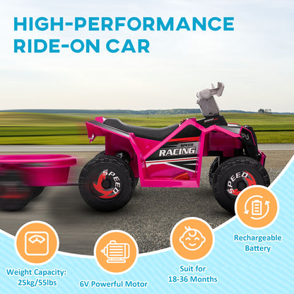 6V Kids Electric ATV with Trailer